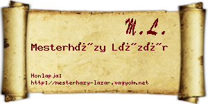 Mesterházy Lázár névjegykártya
